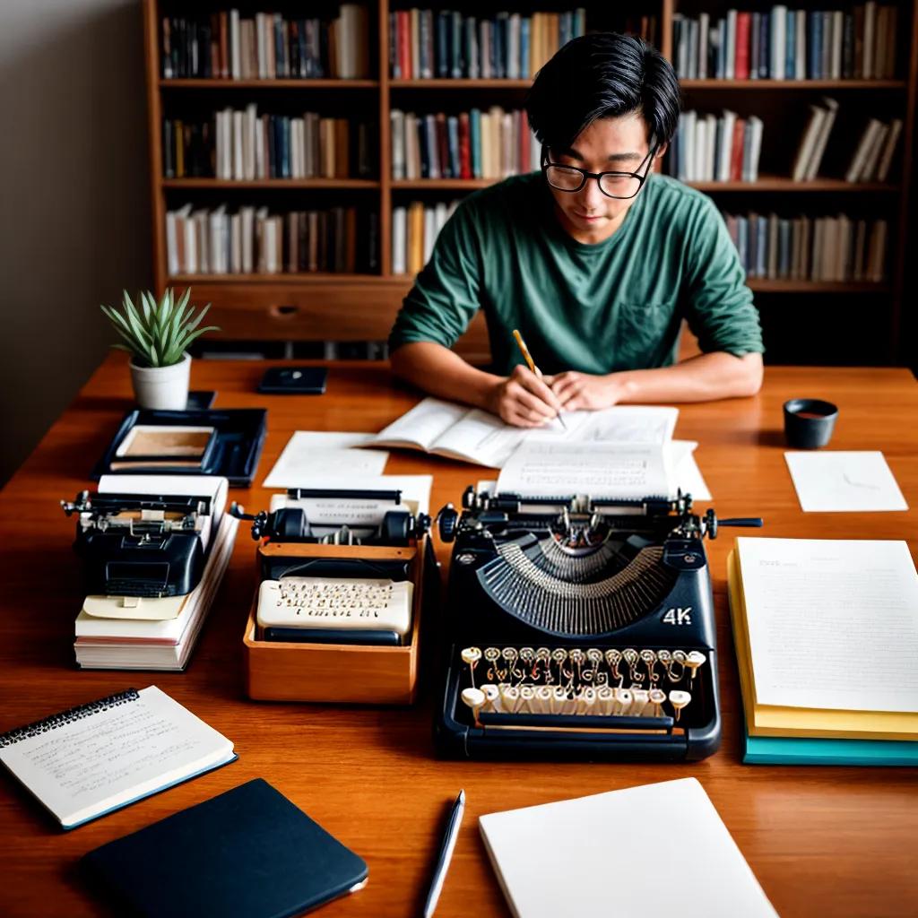 Estudiante escribiendo en su cuaderno